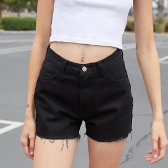 Brandy Melville Molly Black Denim Shorts - Picture 5 of 5